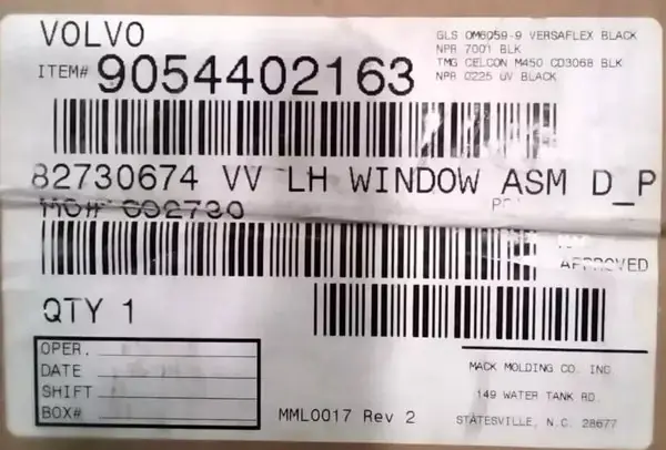 Genuine Volvo Left Side Window Assembly