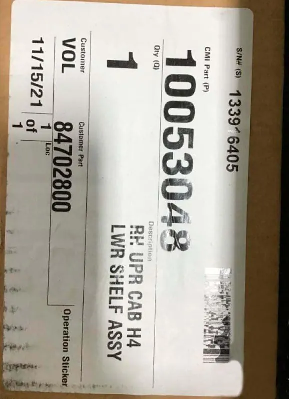 84702800 Genuine Volvo Shelf