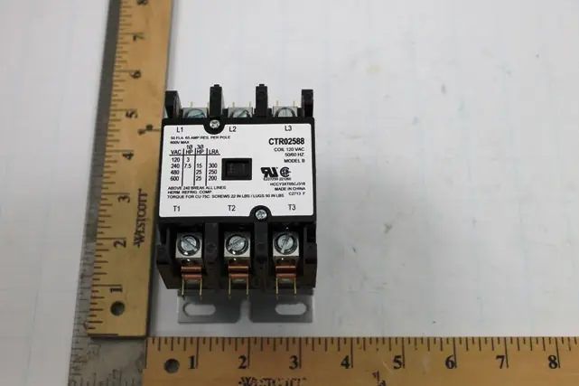 SK0236323-US20260702-105043-0 Trane CTR2588 120V 50A 3P Contactor With Lugs - Image 1