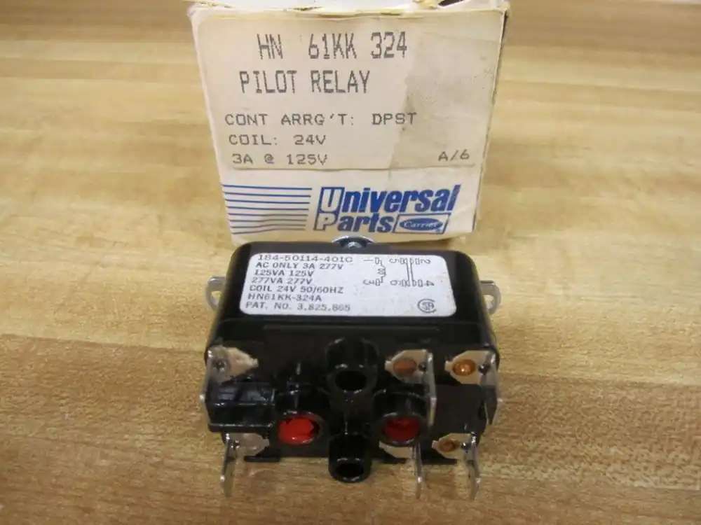 Carrier HN61KK324 DPST Relay 24V Pilot Duty