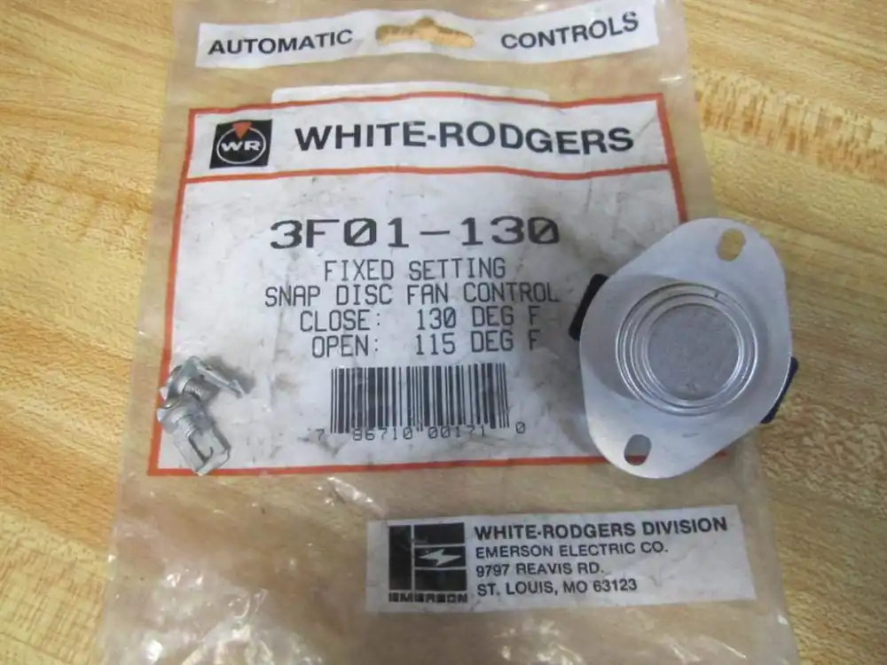 White-Rodgers 3F01-130 Snap Disc Fan Control 130F Cut-In / 115F Cut-Out