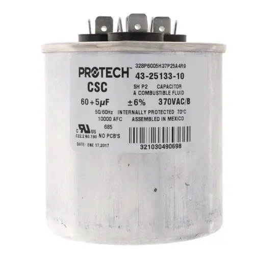 SK0238364-US20260702-105043-0 Rheem 43-25133-10 Capacitor 60/5/370 Dual Round - Image 1