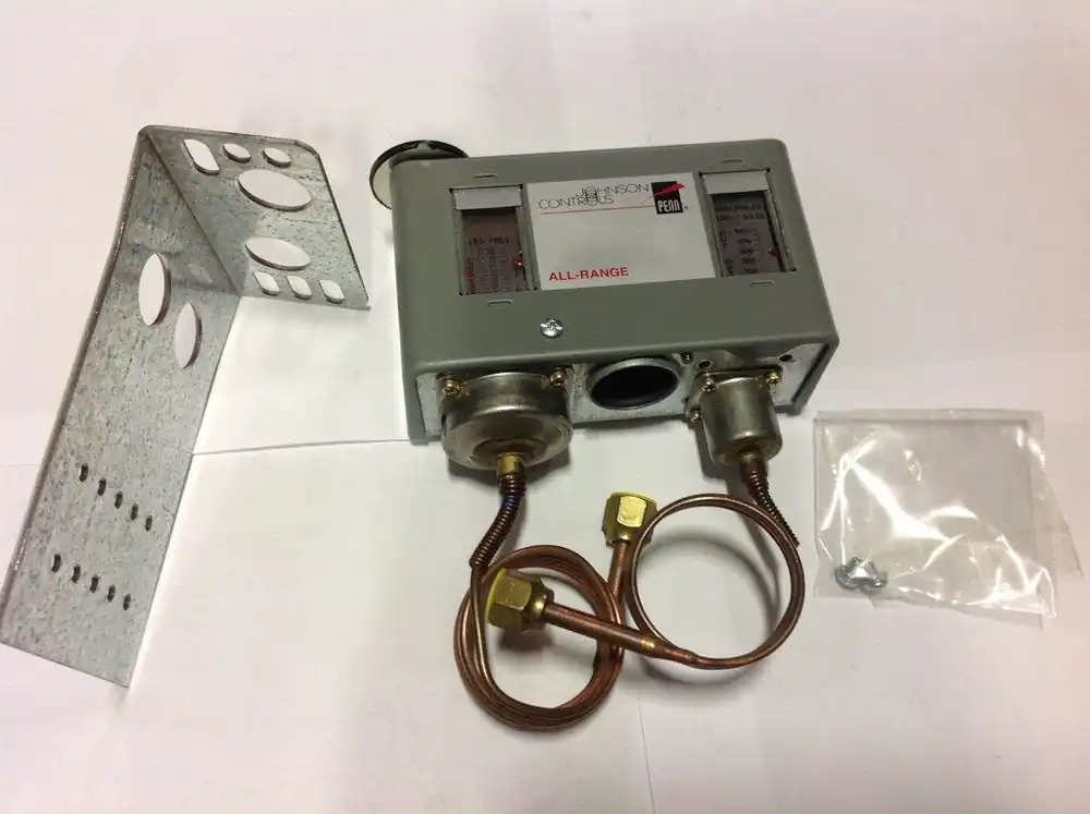 Johnson Controls P72LB-1C Penn Series P72 Standard Electromechanical Pressure Control, DPST Switch, 20 Hg-100 psi, 7-50 Differential psi, Fixed, Low Cut-Out