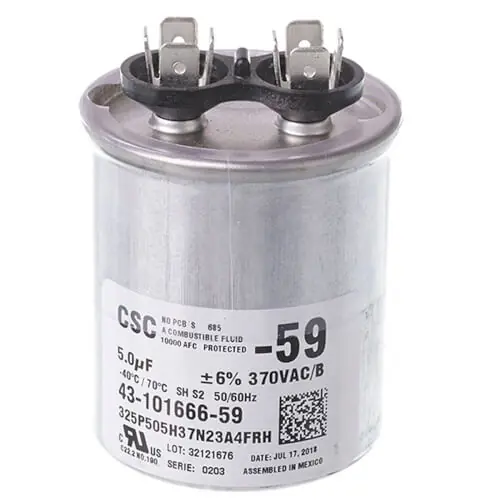SK0238699-US20260702-105043-0 Rheem 43-101666-59 Capacitor - 5/370 Single Round - Image 1