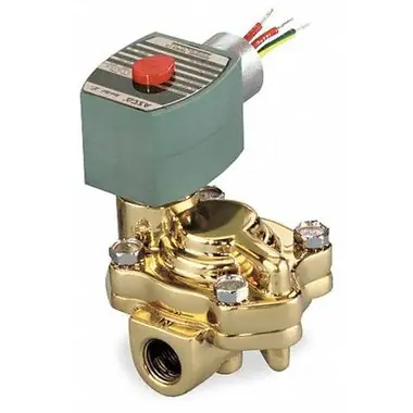 ASCO 8221G003 Solenoid Valve 8221 2-Way Brass 1/2 Inch NPT Normally Closed 120 Alternating Current NBR