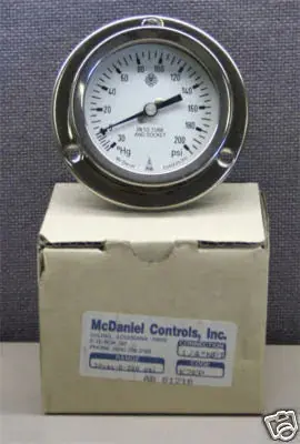 McDaniel Controls K2KP-GF 2.5 Inch Stainless Steel Glycerin Filled Pressure Gauge -30-200 Psig