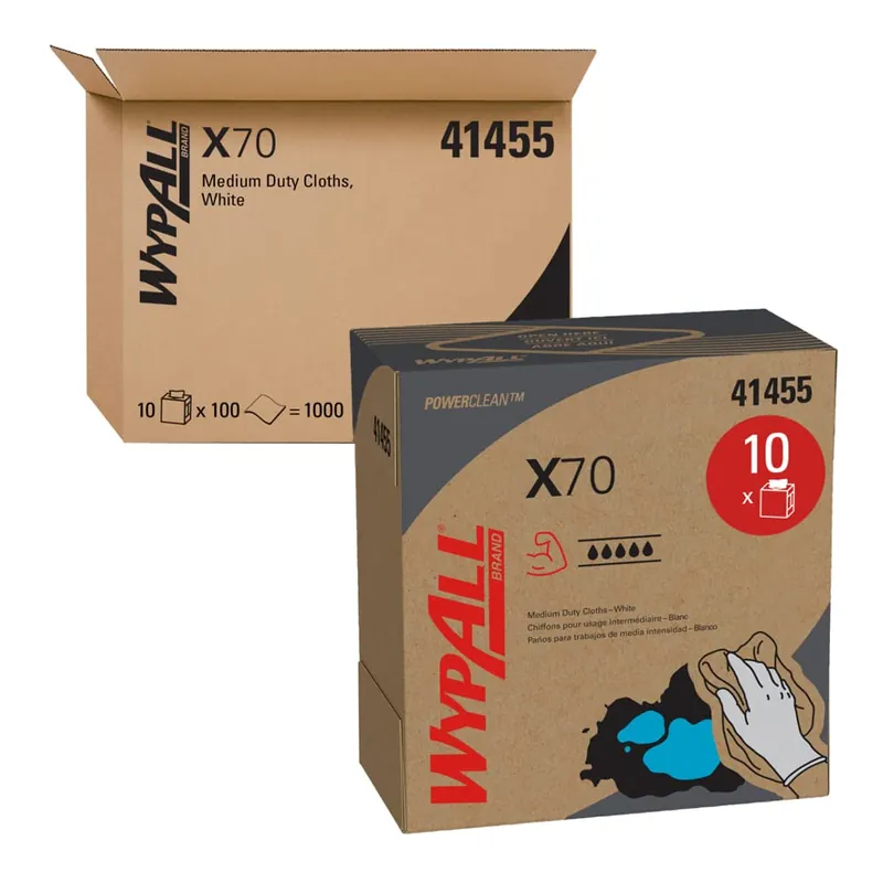 Kimberly-Clark 41455 Safety Wypall Disposable X70 Wiper 9.1 Width x 16.8 Length Pack of 1000