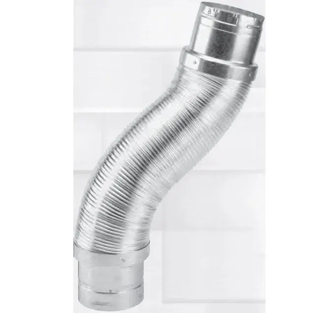 Metal-Fab MDWF0304 Double Wall Flex Pipe 3 in x 4 in x 3 ft Flexible Pipe