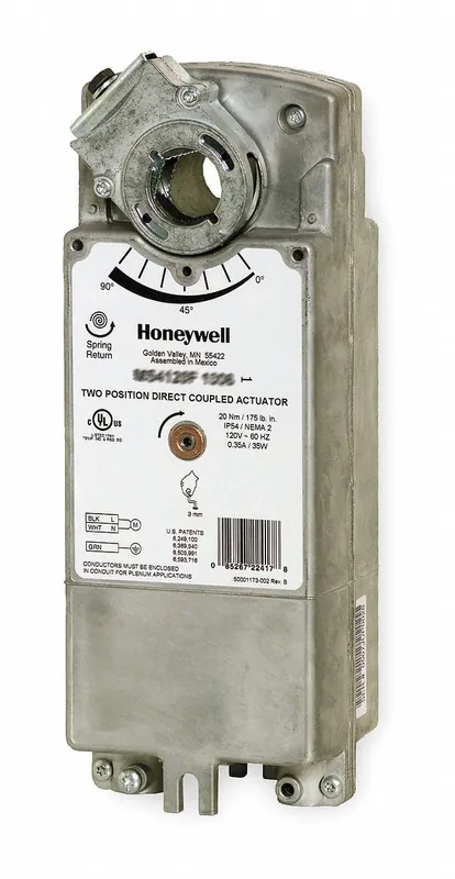 Honeywell MS8120F1002 Electric Actuator On/Off 24VAC 175 in-lb 24v Spring Return
