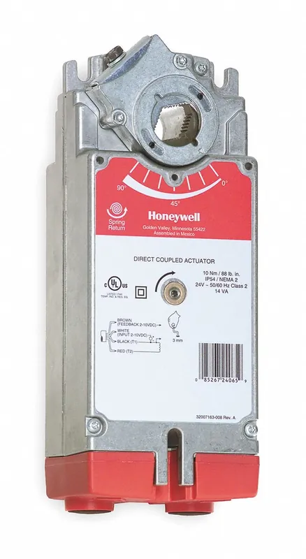 Honeywell MS7510A2206 24V Modulating Direct Coupled Spring Return Damper/Valve Actuator 88 LB-IN Torque With 2 Switches