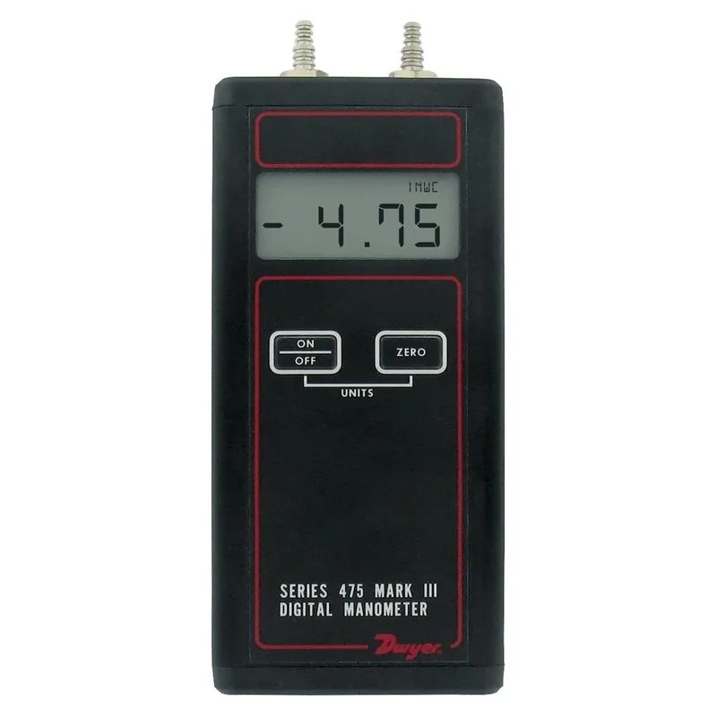 Dwyer 475-1-FM Differential Pressure Digital Manometer Handheld FM Approved 0-20 inches w.c.