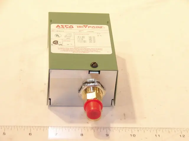 SK0250575-US20260702-105043-0 Asco HB30A214 H Series Adjustable Deadband Pressure Switch, General Purpose Enclosure, 1/4 Pipe Size, 8 psi -25 psi Adjustable Operating Range, 1.8 psi Deadband Range, 250 psi Proof Pressure - Image 1