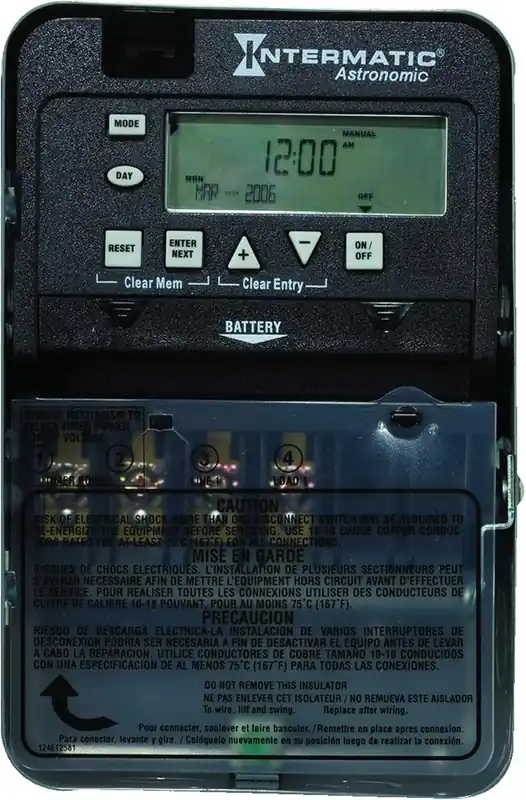 Intermatic ET8015C 7-Day 30-Amp SPST Electronic Astronomic Time Switch, 120-277 VAC, NEMA 1