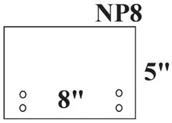 Mullen NP8 - STUD GUARDS 5"X8" 16GA FOR SOLE AND TOP PLATE METAL OR WOOD STUDS (HOLES ONLY) NP8 50/BX