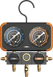 Navac NRM2B0201 Dual Head Manifold Gauge with 5' Hoses