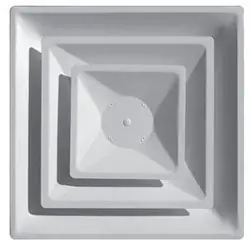 Truaire 24" x 24" 2-Cone Stepdown T-Bar Lay-In Diffuser with R6 Back