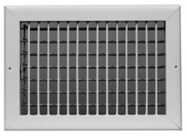 Airguide VMLMEWH_10X08 - VML-ME 10X08 SINGLE DEFLECTION SIDEWALL REGISTER WHITE 10/CS