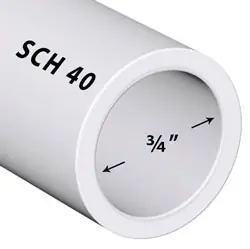 Charlotte Pipe PVC04007 - SCH 40 PVC PIPE 3/4" PLAIN END WHITE (10 FT. SECTIONS)