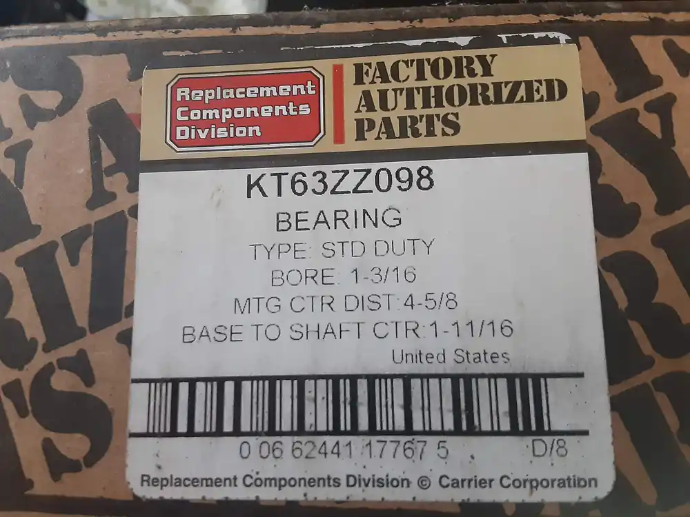 SK0256370-US20260702-105043-0 Carrier KT63ZZ098 Ball Bearing Pillow Block 1-3/16 Inch Bore Dia Replacement KT63ZZ098 - Image 1