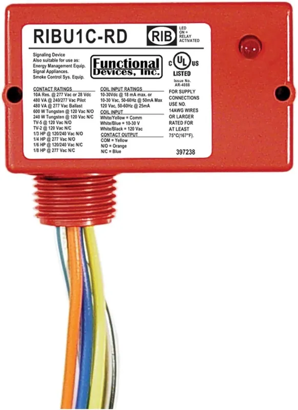 SK0257245-US20260702-105043-0 Functional Devices RIBU1C-RD Enclosed Pilot Relay 10A SPDT 10-30V AC/DC/120V AC - Image 1