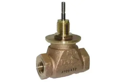 Johnson Controls VG7241NT+7200G Series VG7000 Brass Trim Globe Valve with VA-7200-1001 Non-Spring Return Actuator, Two-Way PDTC Body, NPT End Connection, Standard Stem, 1 Size, 11.6 Cv