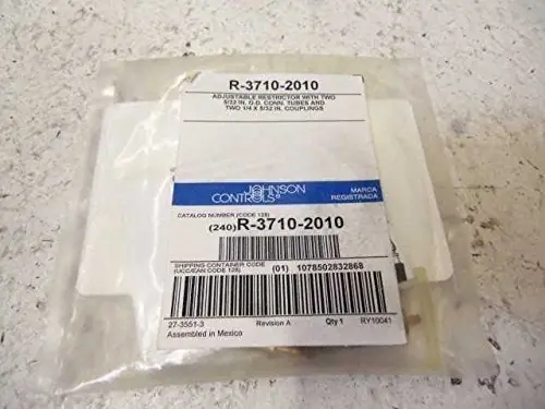SK0259828-US20260702-105043-0 Johnson Controls R-3710-2010 Brass Restrictor Inline Adjustable for Pneumatic Systems - Image 1