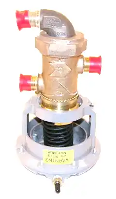 Johnson Controls V-4440-1008 Series V-4440 Return Water Valve for Four-Pipe Systems, Three-Way 90 Degree Elbow, 6 to 9 psig Spring, 2.4 Cv NC and NO Seat, Half Inch Size