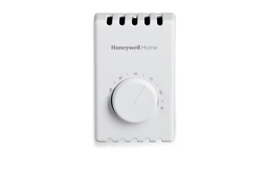 SK0262455-US20260702-105043-0 Honeywell T410A1013 22 Amp 277 Volt SPST Bi-Metal 40 to 80 Degrees F Non-Programmable Electric Heat Thermostat - Image 1