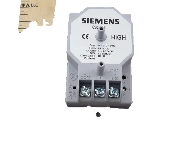 Siemens Building Technology 590-502 - Differential Press Snsr 2"Wc