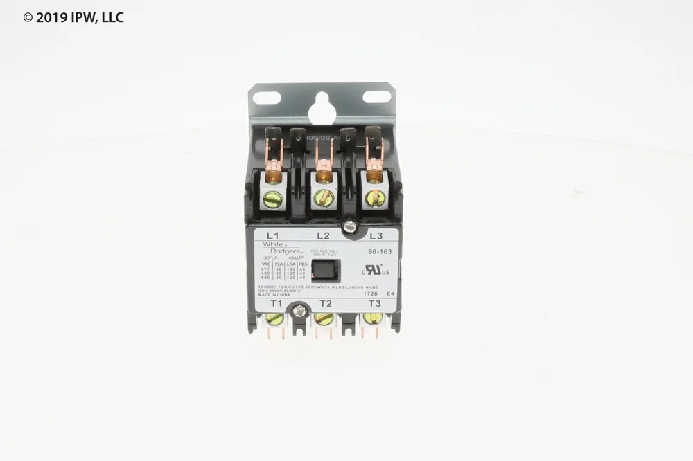 SK0266833-US20260702-105043-0 White Rodgers 90-163 3 Pole Contactor, 24 VAC Coil, 30 Amp Contacts, 7.2 Ohms DC Resistance, 187 mA, replacement for 90-160 - Image 1