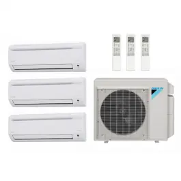 Daikin 36000 BTU 3 Zone Wall Mounted Ductless Mini-Split Heat Pump System - 22 SEER (9K+12K+18K) - R-410A