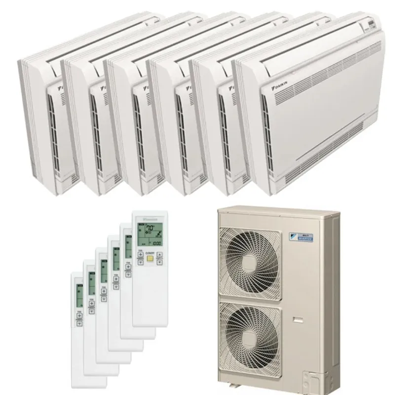 SK0267186-US20260702-105043-0 Daikin 48000 BTU 6 Zone Floor Mounted Ductless Mini-Split Heat Pump System - 19 SEER (9K+9K+9K+9K+9K+9K) - Image 1