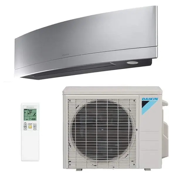 Daikin 18,000 BTU EMURA Silver Wall Mounted Ductless Mini-Split Heat Pump System - 14.5 SEER - R-410A