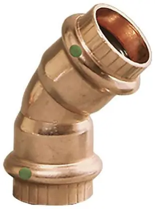 SK0272546-US20260702-105043-0 Viega 77607 Propress Elbow 45 Degree 1/2 Inch Copper Press Connection - Image 1