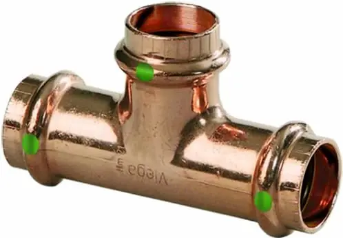 SK0272638-US20260702-105043-0 Viega 77407 ProPress Zero Lead Copper Tee 3/4-Inch by 3/4-Inch by 1-Inch P x P x P - Image 1