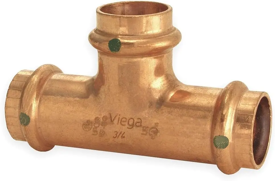 SK0272645-US20260702-105043-0 Viega 77462 ProPress Copper Reducing Tee 1 hp (1 Pack) 77462 - Image 1