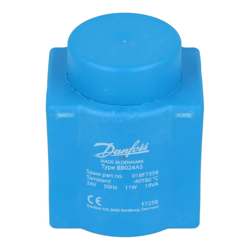 Danfoss 018F7358 High Performance Coil 24V 50Hz IP00 DIN Spade 13.5mm Actuator Clip On