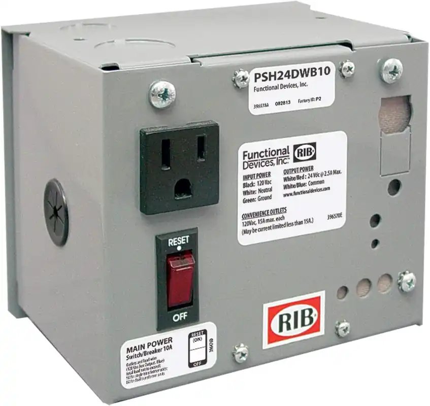 Functional Devices PSH24DWB10 Power Supply 120 Vac 24 Vdc 2.5 Amp 10A Circuit Breaker