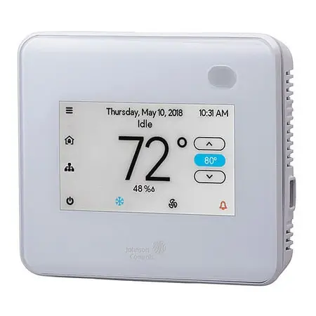 SK0276404-US20260702-105043-0 Johnson Controls TEC3312-14-000 TEC3000 Stand-alone Thermostat Controller Dehumidification White Replacement TEC3310-00-000 - Image 1