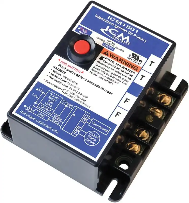 SK0276719-US20260702-105043-0 ICM Controls ICM1501 Intermittent Ignition Oil Primary Control 1-Pack Replacement for R8184G Series Honeywell - Image 1