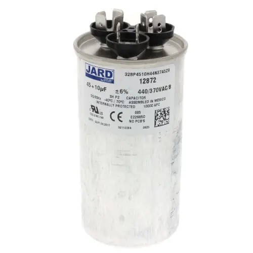 Lennox 89M83 Dual Run Capacitor 45+10 MFD 440V Round - Jard